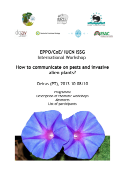 International Workshop EPPO/CoE/ IUCN ISSG How to communicate on pests and invasive