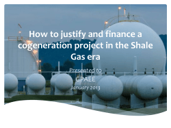 How to justify and finance a cogeneration project in the Shale GPAEE
