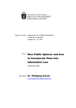 New Public Spheres and how to Incorporate them into Information Law
