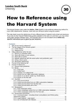 How to Reference using the Harvard System