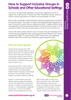How to Support Inclusive Groups in Schools and Other Educational Settings
