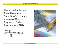 How to Use Curriculum- Based Measures in Secondary Classrooms to Assess and Measure