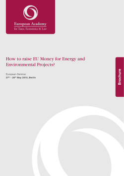 How to raise EU Money for Energy and Environmental Projects? 1 hure