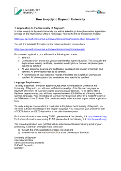 How to apply to Bayreuth University
