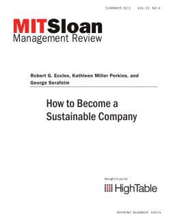 How to Become a Sustainable Company George Serafeim