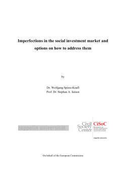 Imperfections in the social investment market and  by