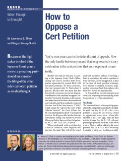 How to Oppose a Cert Petition B