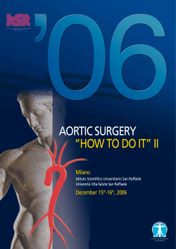 AORTIC SURGERY “HOW TO DO IT” II Milano December 15