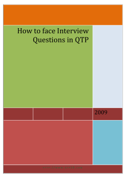 How to face Interview Questions in QTP  2009