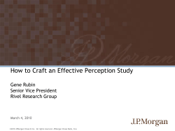 How to Craft an Effective Perception Study Gene Rubin Senior Vice President