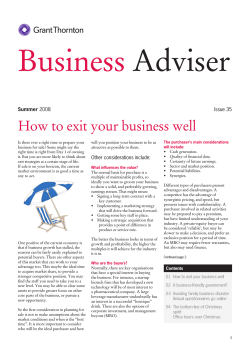 Business Adviser How to exit your business well Summer