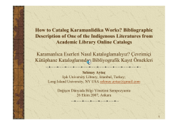 How to Catalog Karamanlidika Works? Bibliographic