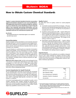 Bulletin 905A How to Obtain Custom Chemical Standards