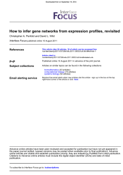 How to infer gene networks from expression profiles, revisited References Interface Focus