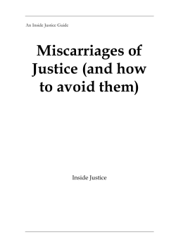 Miscarriages of Justice (and how to avoid them)