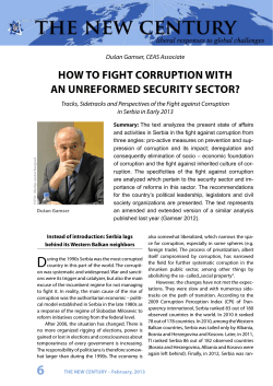 HoW To FIgHT CoRRUpTIoN WITH aN UNREFoRmEd SECURITY SECToR?
