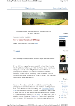 How to Create Professional HDR Images Page 1 of 46 Licensing