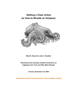 Settling a Class Action (or How to Wrestle an Octopus)
