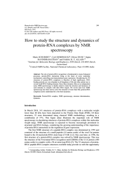 Biomolecular NMR Spectroscopy A.J. Dingley and S.M. Pascal (Eds.) IOS Press, 2011