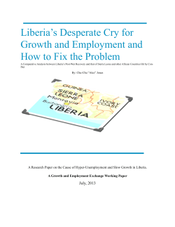 Liberia’s Desperate Cry for Growth and Employment and