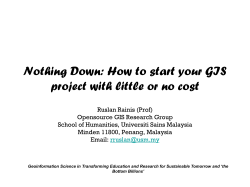 Nothing Down: How to start your GIS