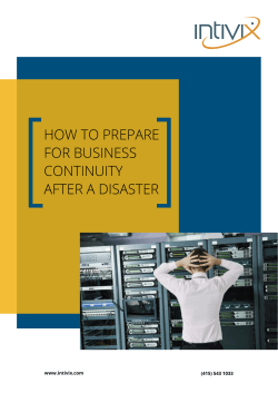 HOW TO PREPARE FOR BUSINESS CONTINUITY AFTER A DISASTER