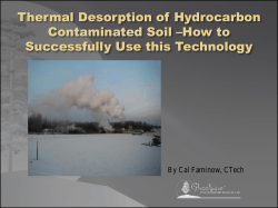 Thermal Desorption of Hydrocarbon Contaminated Soil –How to Successfully Use this Technology