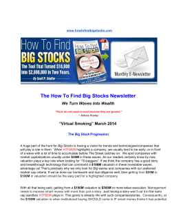 The How To Find Big Stocks Newsletter We Turn Waves Into Wealth “Virtual Smoking” March 2014