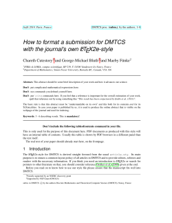 How to format a submission for DMTCS TEX2e-style A