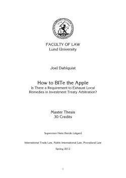 How to BITe the Apple FACULTY OF LAW Lund University