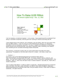 How To Raise $100 Million From marketingVP.com
