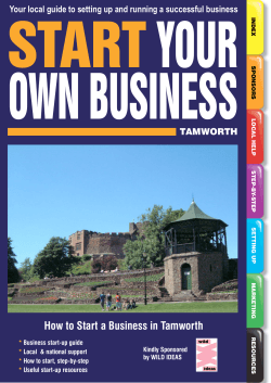 START YOUR OWN BUSINESS How to Start a Business in Tamworth