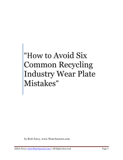 “How to Avoid Six Common Recycling Industry Wear Plate ”