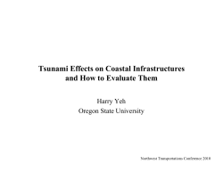 Tsunami Effects on Coastal Infrastructures and How to Evaluate Them Harry Yeh