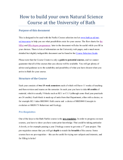 How	to	build	your	own	Natural	Science Course	at	the	University	of	Bath Purpose of this document