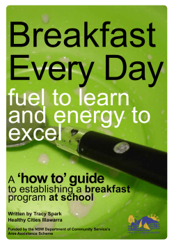 Breakfast Every Day fuel to learn and energy to