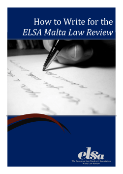 How to Write for the ELSA Malta Law Review