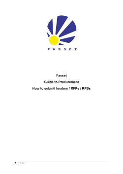 Fasset Guide to Procurement How to submit tenders / RFPs / RFBs