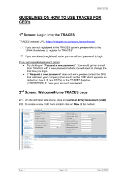 GUIDELINES ON HOW TO USE TRACES FOR CED's 1