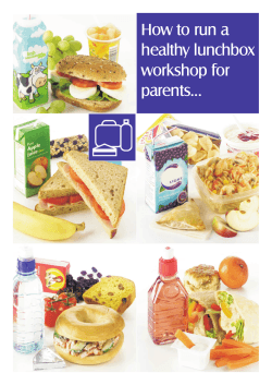 How to run a healthy lunchbox workshop for parents...