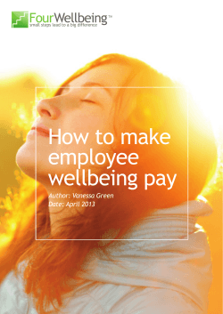 How to make employee wellbeing pay Four