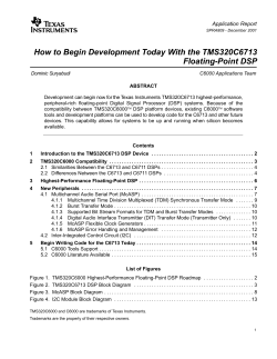 How to Begin Development Today With the TMS320C6713 Floating-Point DSP Application Report