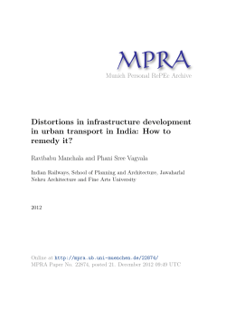 Distortions in infrastructure development in urban transport in India: How to