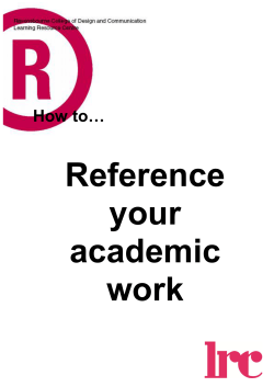 Reference your academic work