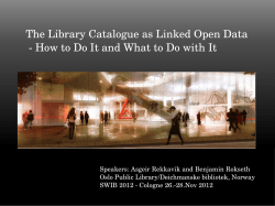 The Library Catalogue as Linked Open Data
