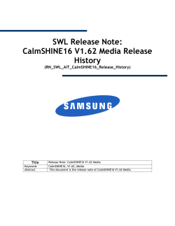SWL Release Note: CalmSHINE16 V1.62 Media Release History