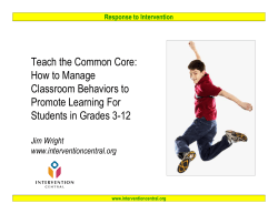 Teach the Common Core: How to Manage Classroom Behaviors to Promote Learning For