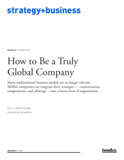 How to Be a Truly Global Company strategy+business