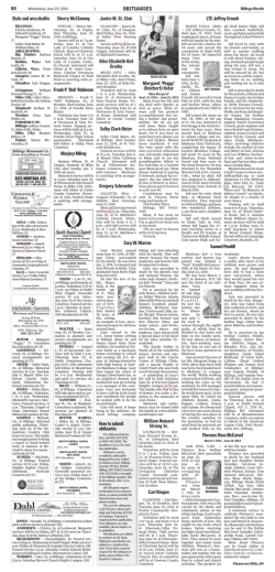 OBITUARIES Billings Monument Co.  B8