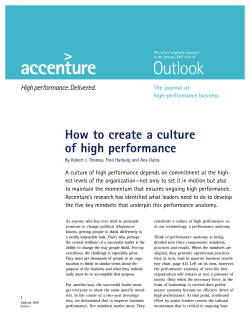 How to create a culture of high performance